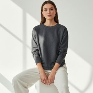 JoyLab Charcoal Gray Essential Fleece Crewneck Pullover Sweatshirt Small